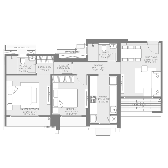 Birla Taranya Airoli Floor Plan 2 BHK